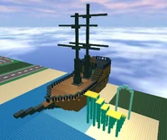 The "USS Brickborne" ship.