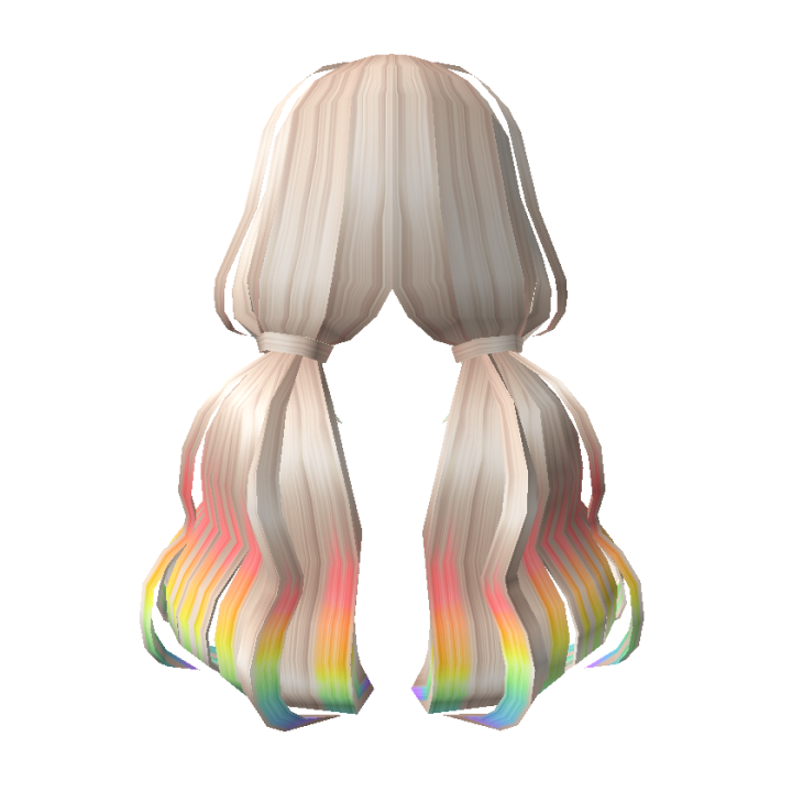 Catalog Dream Girl Low Pigtails Blonde To Rainbow Roblox Wikia Fandom - long roblox girl hair free