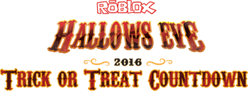 ROBLOX Hallows Eve 2016 Trick or Treat Countdown Logo