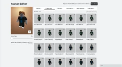 The current character page