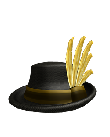 Catalog Golden Feather Fedora Roblox Wikia Fandom - golden top hat roblox