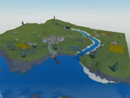 An aerial view of Village.