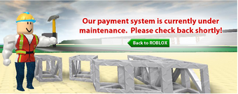 Maintenance Roblox Wikia Fandom - currency service unavailable roblox