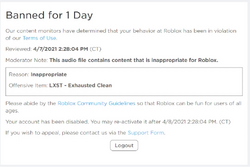 Ban Roblox Wiki Fandom - do roblox funds get your account banned