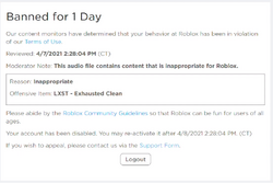 Ban Roblox Wiki Fandom - how to get audio on roblox mobile 2021