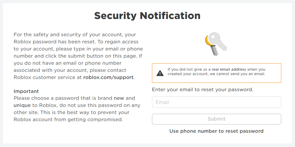 Roblox resetted my account after i got hacked - Platform Usage