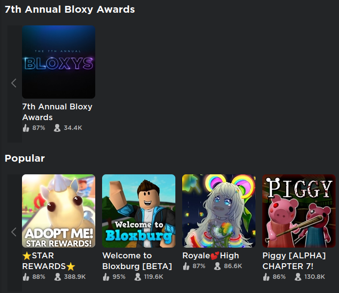 7th Annual Bloxy Awards, Roblox Wiki