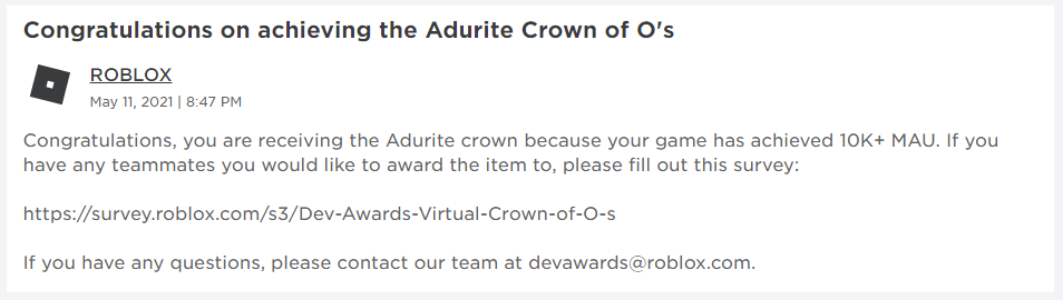 Adurite Crown Of O S Roblox Wiki Fandom - roblox.com dev awards