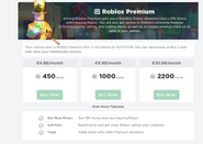 Roblox Premium page in white theme