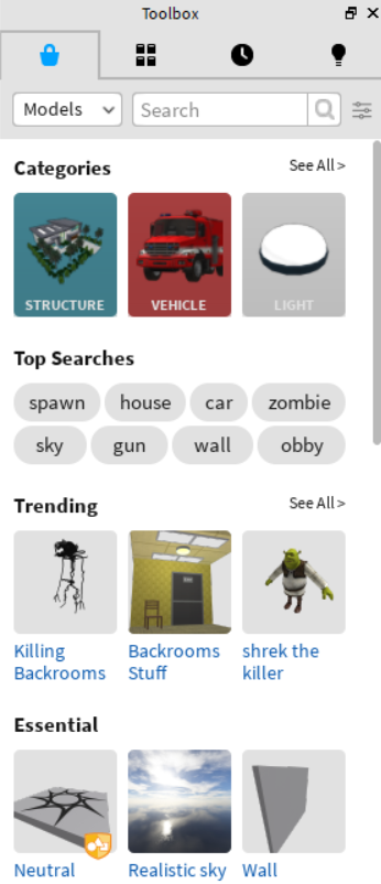 Toolbox, Roblox Wiki