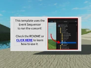 The sign saying that the template uses EventSequencer while the place is not running.