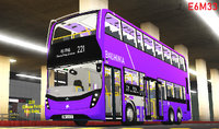 紫荊巴士一部E500MMC正在行駛NR221線,並正在於松坪站總站落客