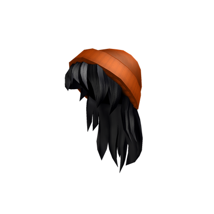 Catalog Orange Beanie With Black Hair Roblox Wikia Fandom - black hair ids for roblox