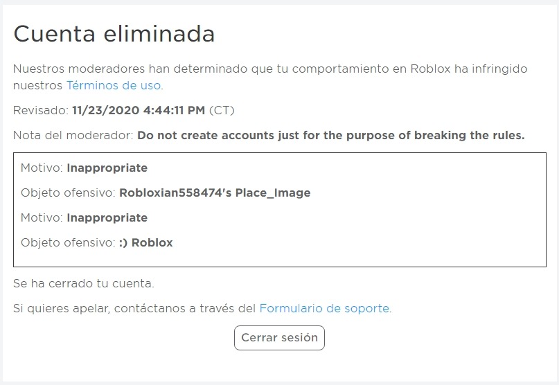 Ban, Wiki Roblox