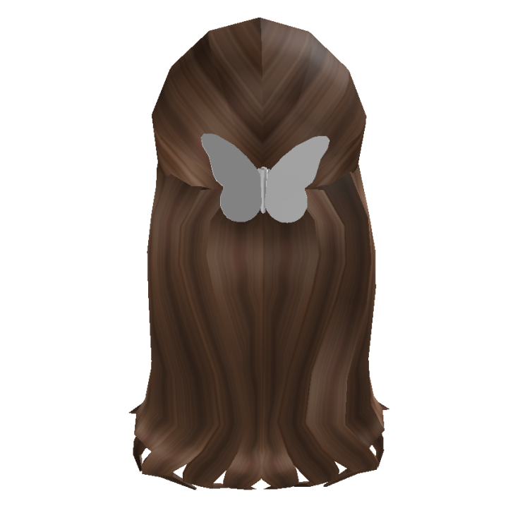 Brown Hair W Butterfly Clip Roblox Wiki Fandom - free roblox head accessories