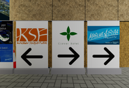 三間以第一城為命名的酒店在站內設置大量的指示，方便住客步行前往酒店