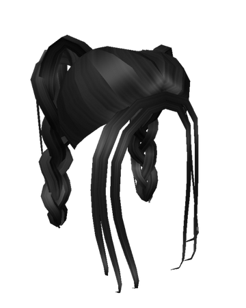 Catalog Braided Pigtails In Black Roblox Wikia Fandom - pigtails roblox
