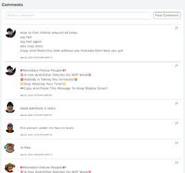 Comments Roblox Wiki Fandom - who posts the items on roblox