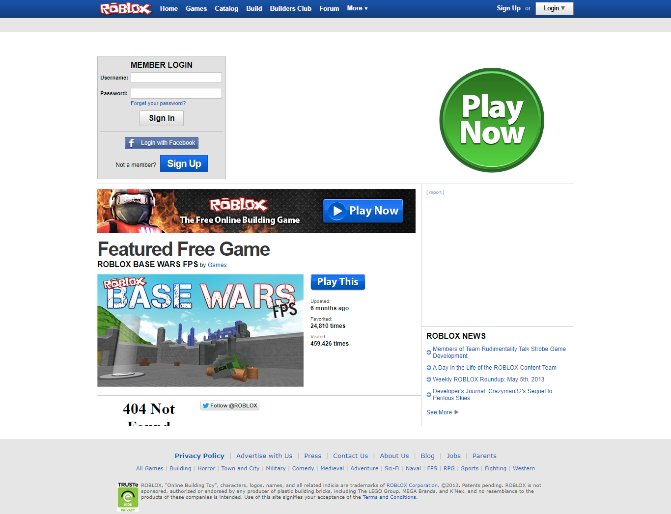 Timeline Of Roblox History 2013 Roblox Wikia Fandom - roblox front page login roblox free update