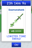 The Daemonshank upsell shown in The Classic Event Hub.