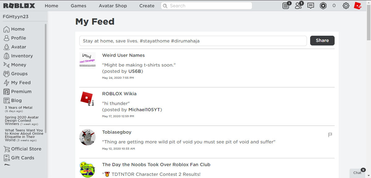 Home Page - RoblxFeed