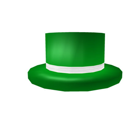 new green top hat with white band 5000 robux