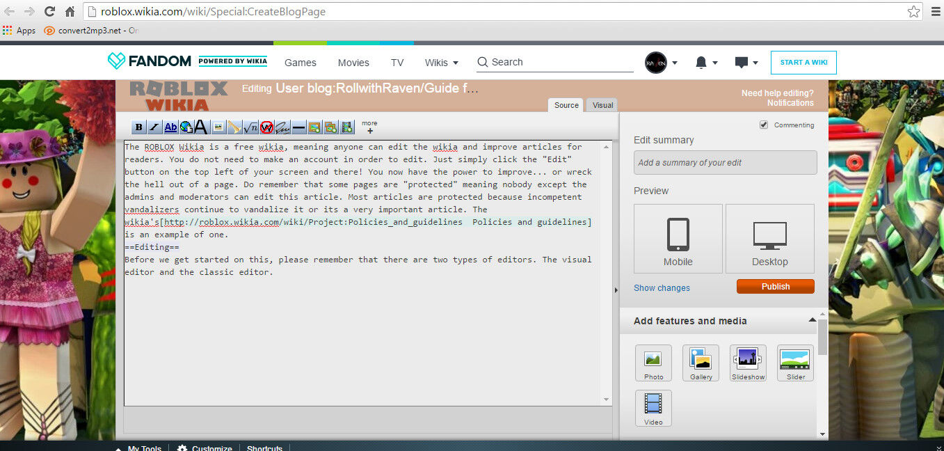 Roblox Wiki (website), Roblox Wiki