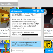 Scam Gallery Roblox Wikia Fandom - robux website scam vermillion free robux giver website