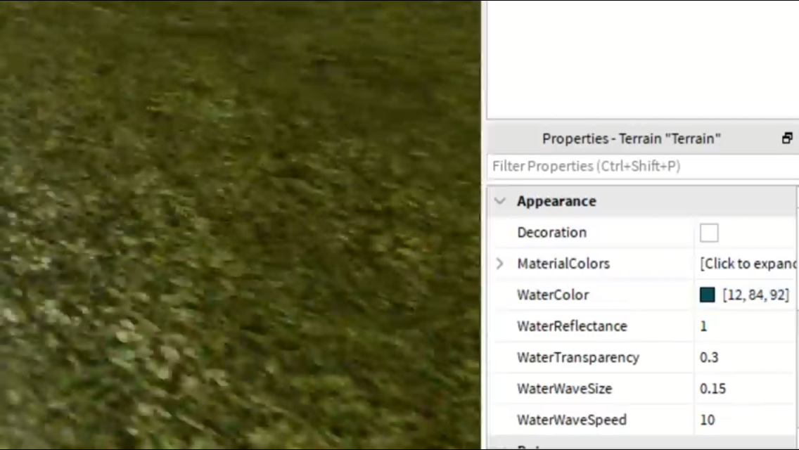 roblox studio water transparency not working