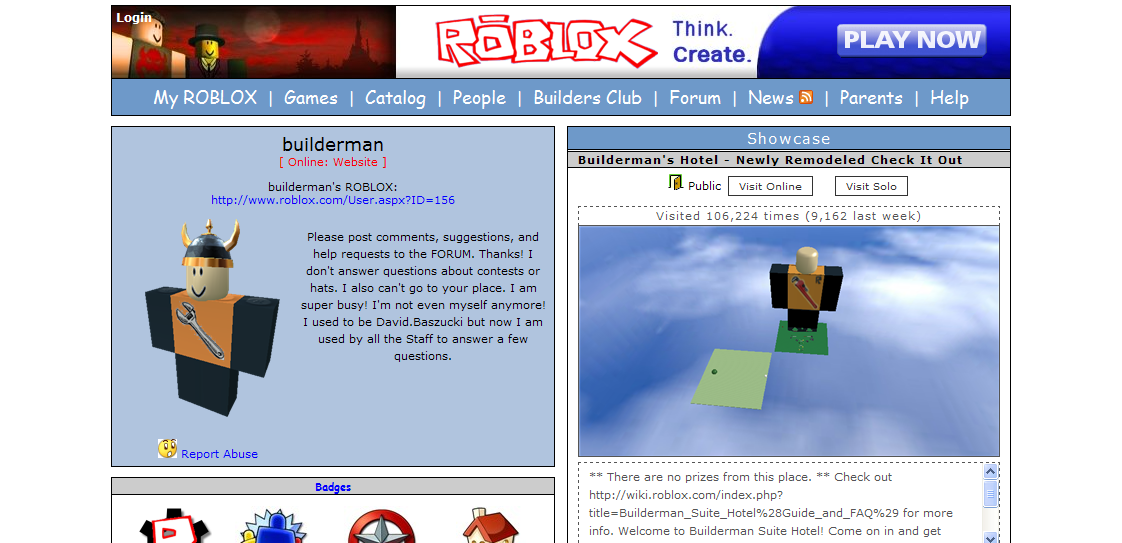 Главная страница роблокса. РОБЛОКС builderman. РОБЛОКС 2006. Roblox Вики. Игроки РОБЛОКСА.