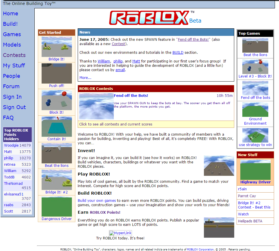 Contests Roblox Wikia Fandom - 2005 roblox