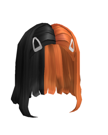 Short Split Orange Black Hair With Clips Roblox Wiki Fandom - roblox orange hair