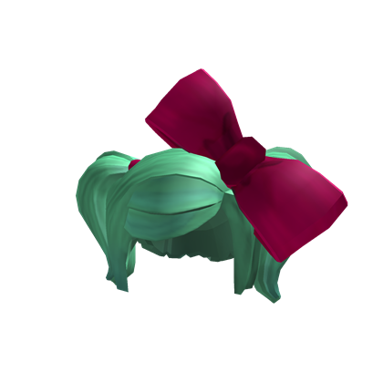 Catalog Green Hair With Oversized Bow Roblox Wikia Fandom - roblox pigtails code