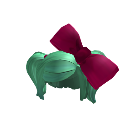 Catalog Green Hair With Oversized Bow Roblox Wikia Fandom - pigtails roblox