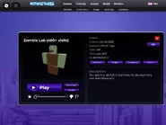 An example of a game’s page