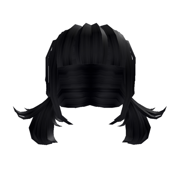 Cute Mini Pigtails Chopped Bangs Black Roblox Wiki Fandom - roblox black hair pigtails id