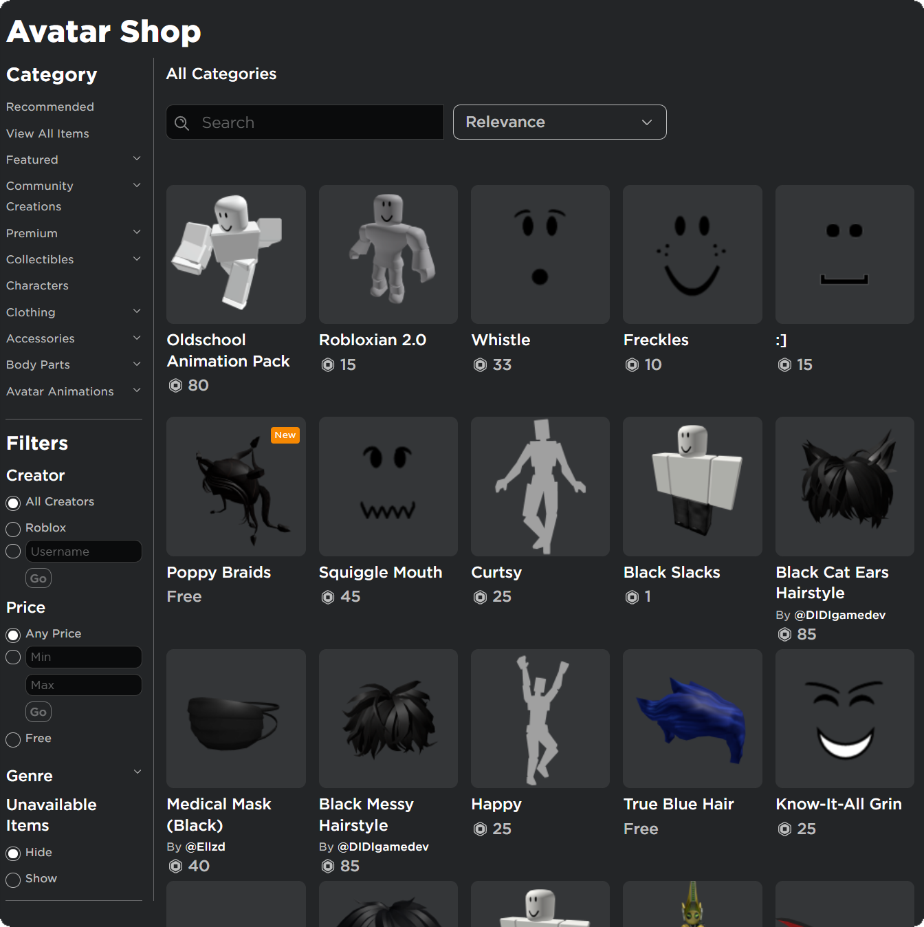 avatar shop roblox