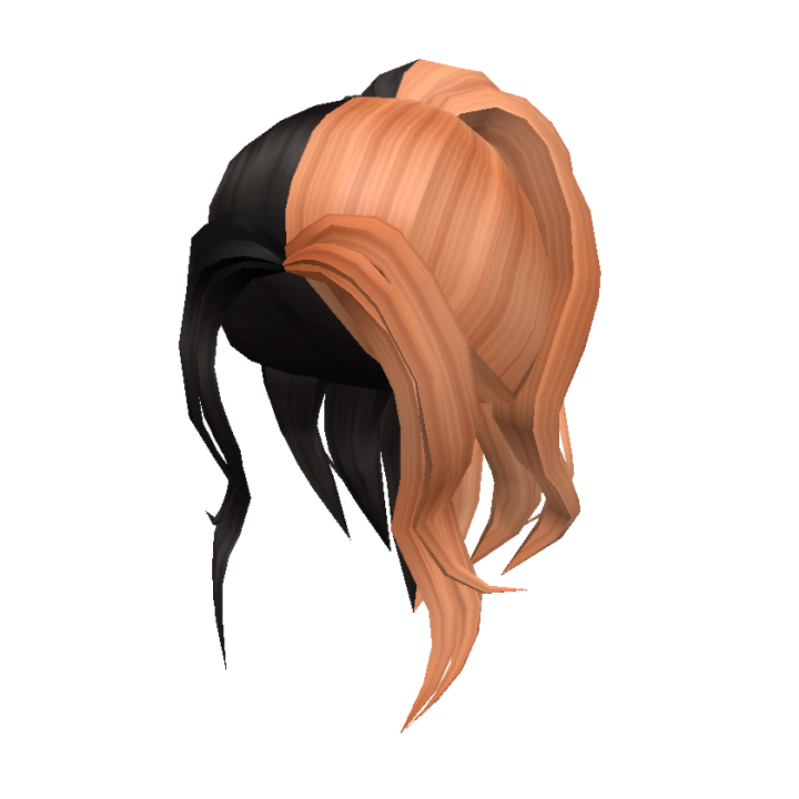 Black Orange Split Messy Ponytail Roblox Wiki Fandom - roblox orange hair