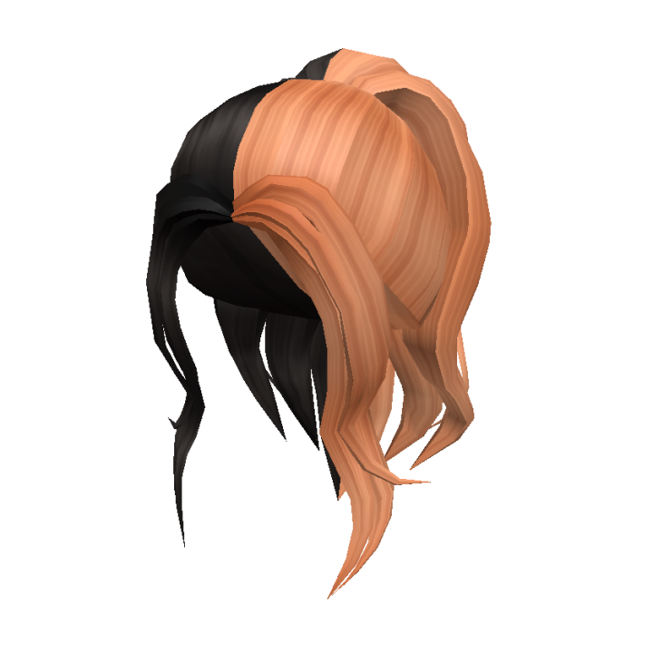 Black Orange Split Messy Ponytail Roblox Wiki Fandom - roblox orange is the new black