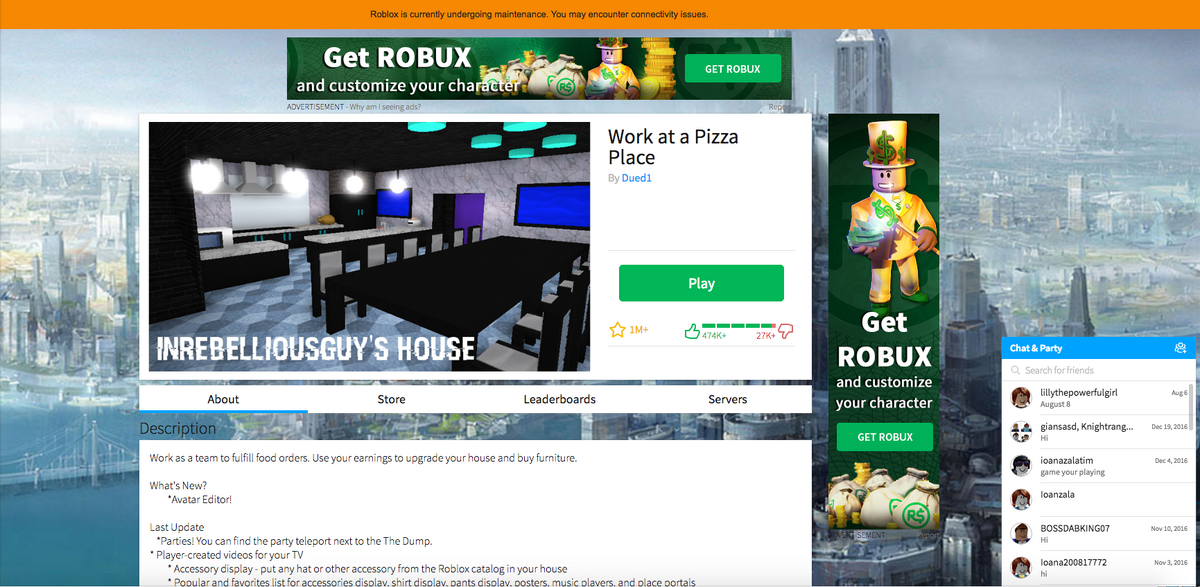 The video game platform Roblox says it's back online after outage