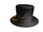 Black Top Hat with Chain