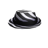 Catalog Black And White Striped Fedora Roblox Wikia Fandom - black mafia fedora roblox