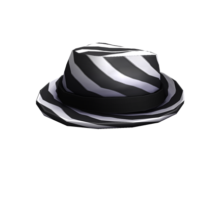 Catalog Black And White Striped Fedora Roblox Wikia Fandom - adurite fedora with black iron accent roblox wikia fandom
