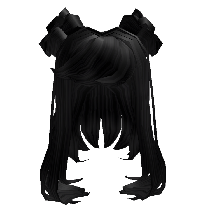 Black Fluffy Short Bun Hair - Roblox