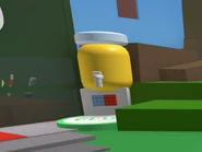 The Honey Dispenser, a dispenser near the spawn that can be used to get extra speed and honey (the game's currency). It can only be used if the player is in the Bee Swarm Simulator fan club.