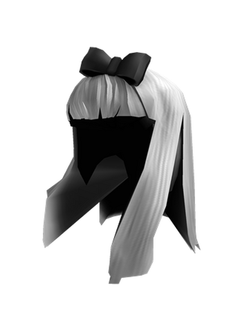 Catalog Ghostly White Hair With Black Bow Roblox Wikia Fandom - roblox gray hair