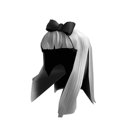 Catalog Ghostly White Hair With Black Bow Roblox Wikia Fandom - roblox black hair catalog