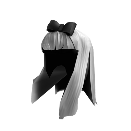 Catalog Ghostly White Hair With Black Bow Roblox Wikia Fandom - hair white roblox