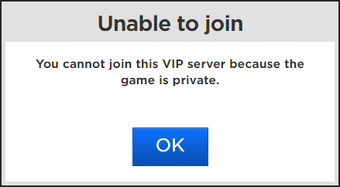 Error Roblox Wikia Fandom - how to join roblox private server with link code robux codes 2019 september not expired