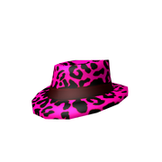 Hot Pink Snow Leopard Fedora